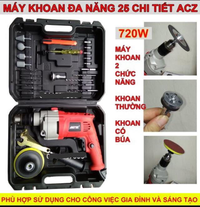Máy khoan cầm tay ACZ bộ đầy đủ phụ kiện khoan và cắt đa năng - mx6213