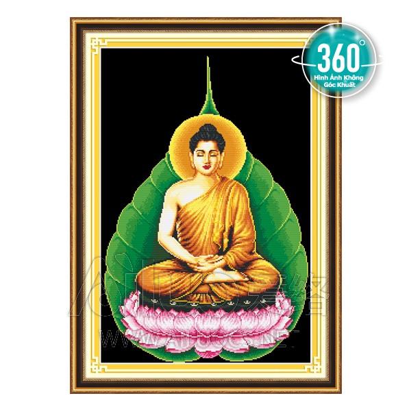Tranh đính đá phật tổ lá bồ đề 77212