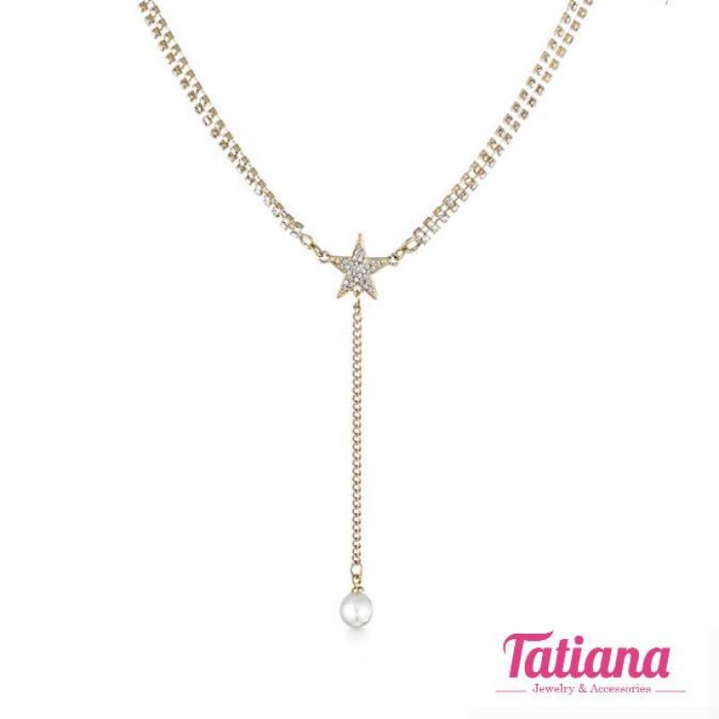 Vòng Cổ Choker Nữ Star Drop Pearl - Tatiana - CD2004 (2 Màu)