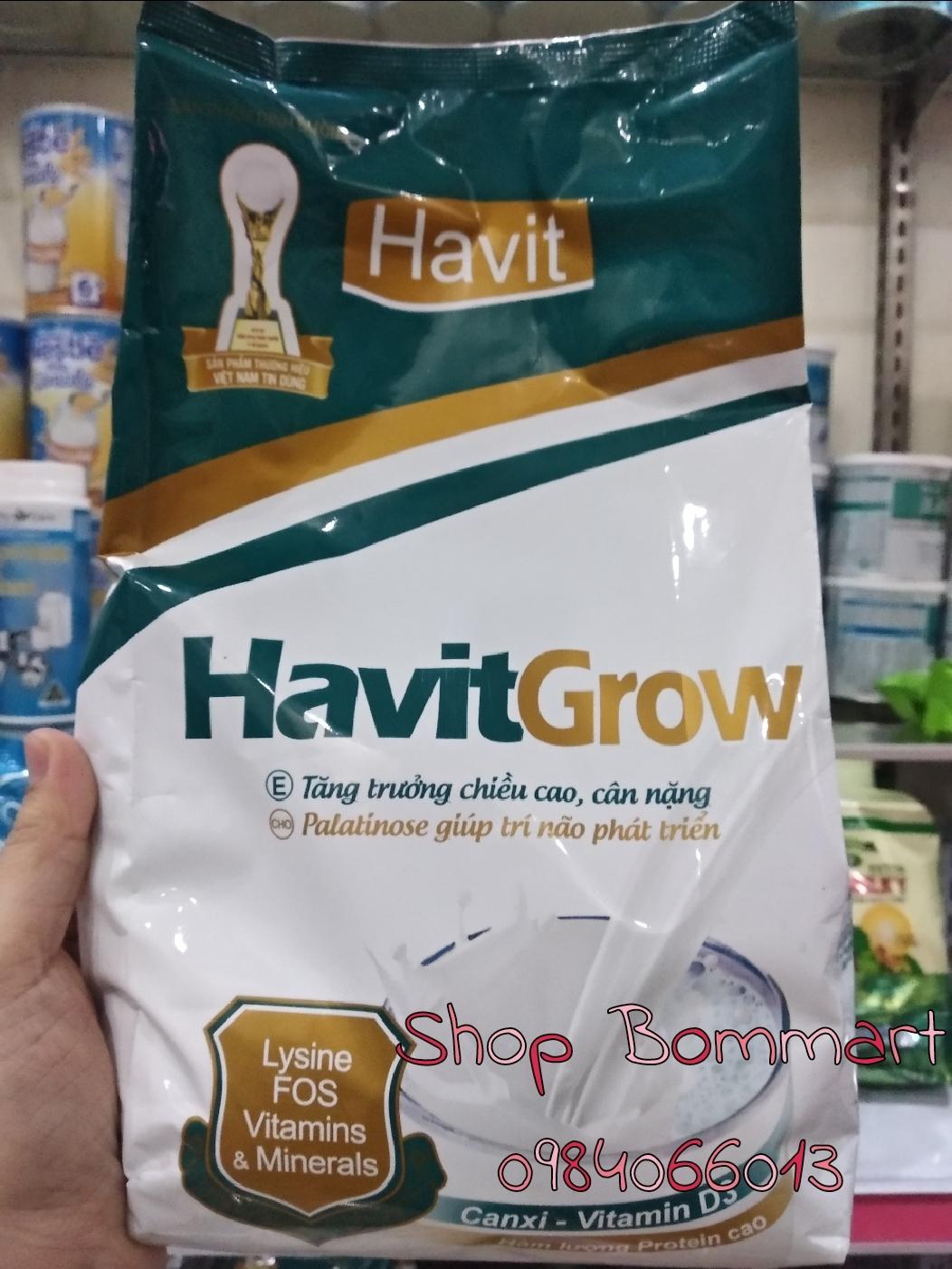Sữa havit grow tăng cân chiêù cao cho bé suy dinh dưỡng túi 900g