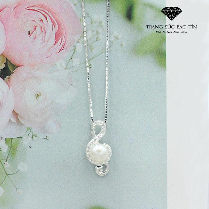 Dây chuyền bạc nữ, dây chuyền nữ đẹp, dây chuyền bạc nữ cao cấp, dây chuyền bạc nữ nốt nhạc chất liệu bạc ta cao cấp – bảo tín