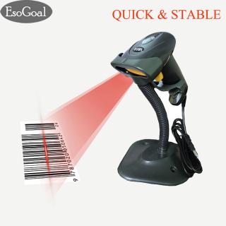 EsoGoal Barcode Scanner USB Wired Barcode Reader Scanner Handheld High Speed Laser Bar Code Scanner 1D with Stand Holder for Window PC thumbnail