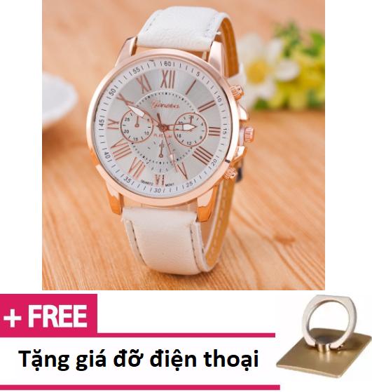 Đồng hồ nữ dây da Gieneva Thiên Ân + Tặng giá đỡ chiếc nhẫn 2 trong 1