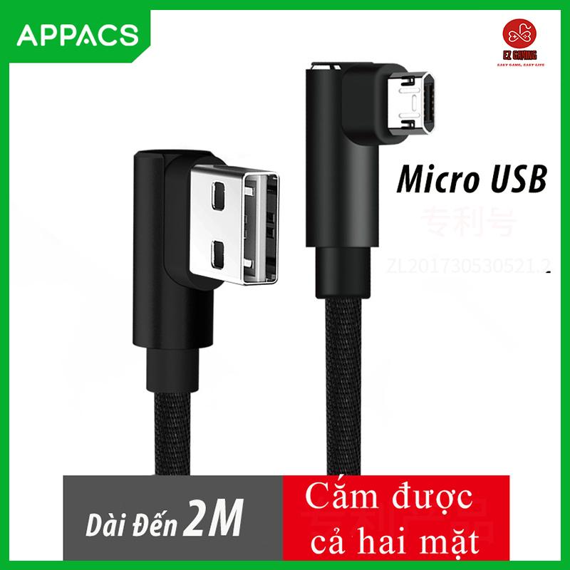[HCM](Cáp chống vướng tay chơi game) Cáp sạc android loại đầu samsung dài 1-2m APPACS