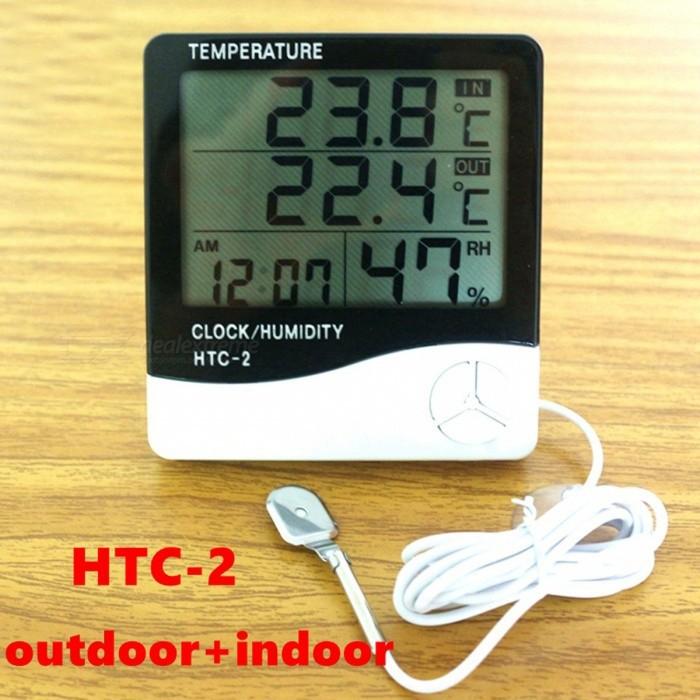 Đồng hồ nhiệt ẩm kế điện tử đo nhiệt độ độ ẩm đa năng HTC-2 thiết bị tiện ích gia đình