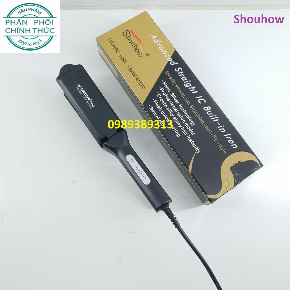 Máy là duỗi tóc bản to thông khí 4 mức nhiệt vigor pro v-129 chuyên nghiệp