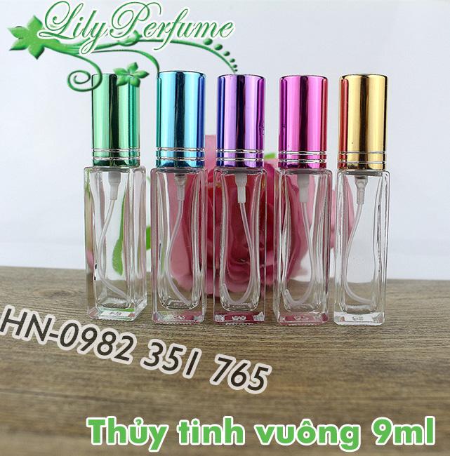 25 vỏ chiết/ống chiết nước hoa vuông 9ml chống vỡ