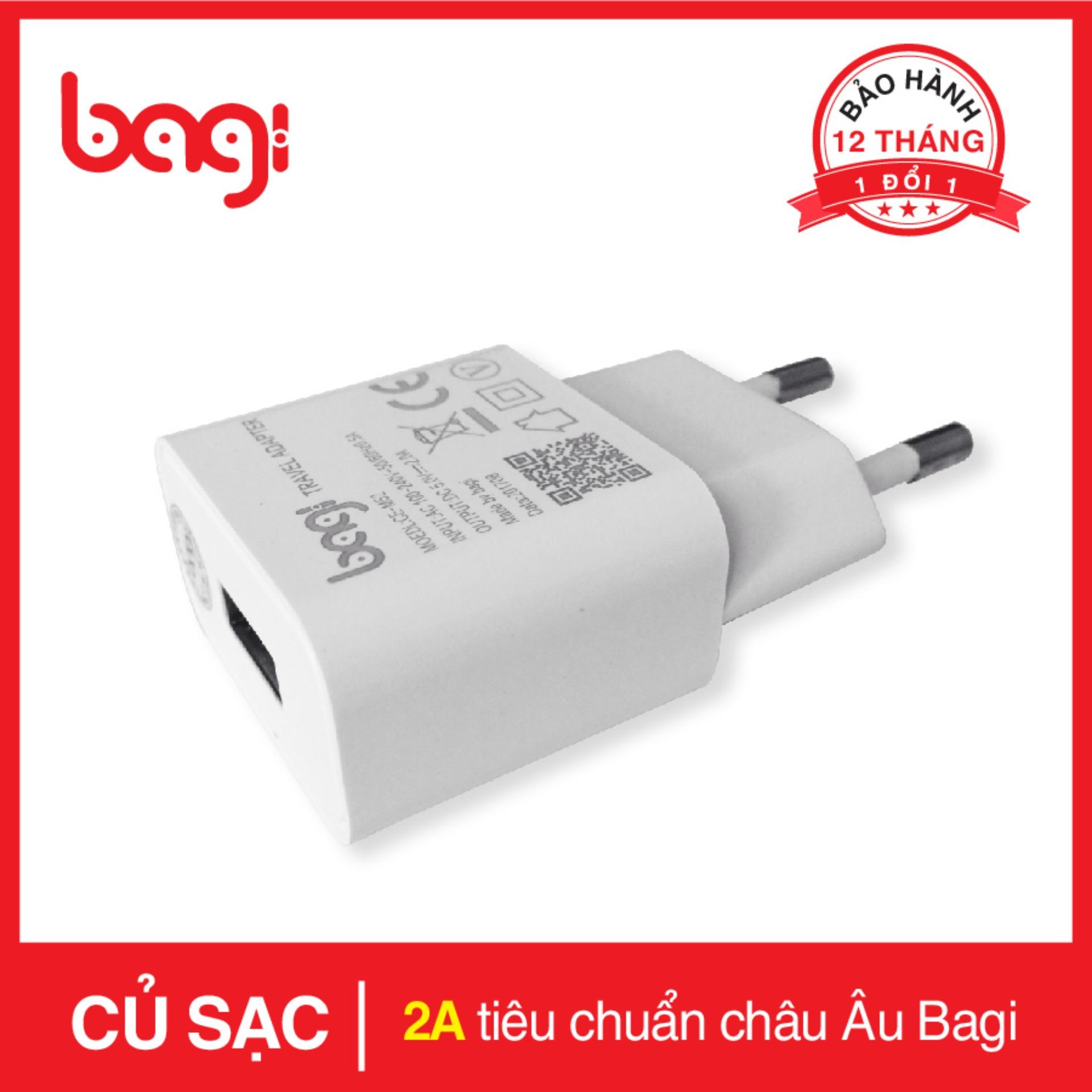 Củ sạc nhanh 5V-2A Bagi CE-M52 tương thích với nhiều dòng Smartphone Nokia, Samsung, Oppo, Sony, Huawei, Asus