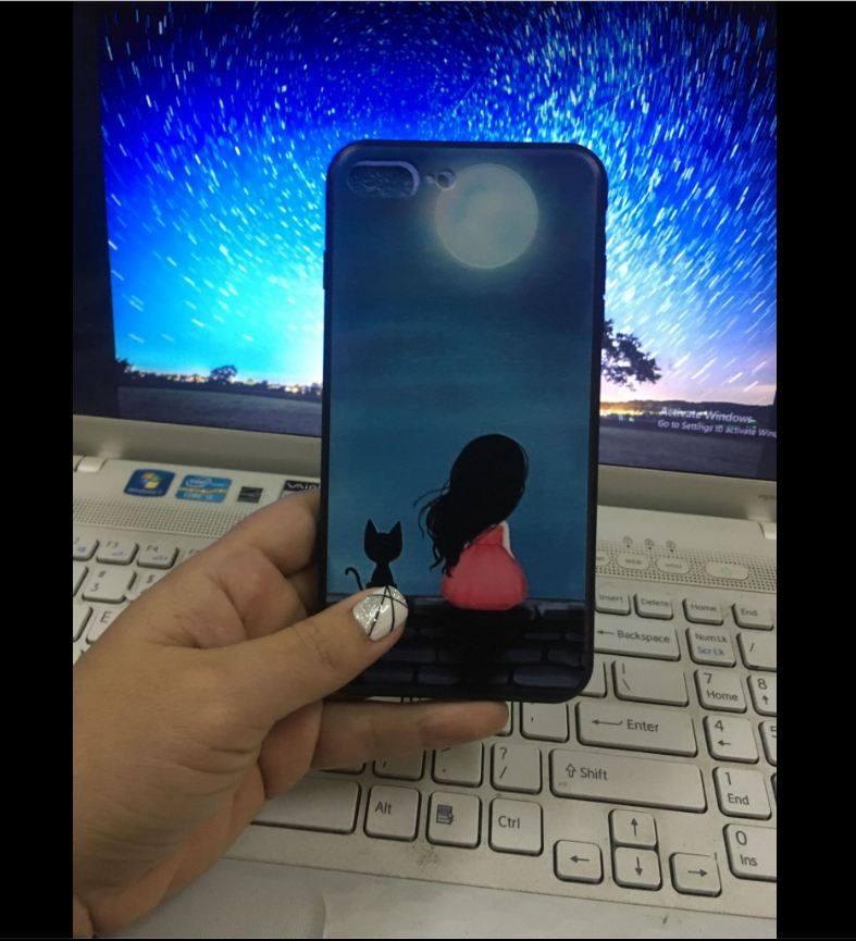 Ốp lưng thời trang in hình cho iPhone 7 Plus Tặng kính cường lực