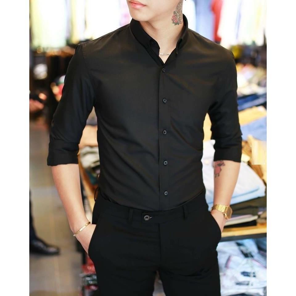 Combo 2 sản phẩm: 1 sơ mi nam đen+ 1 quần tây nam Đen