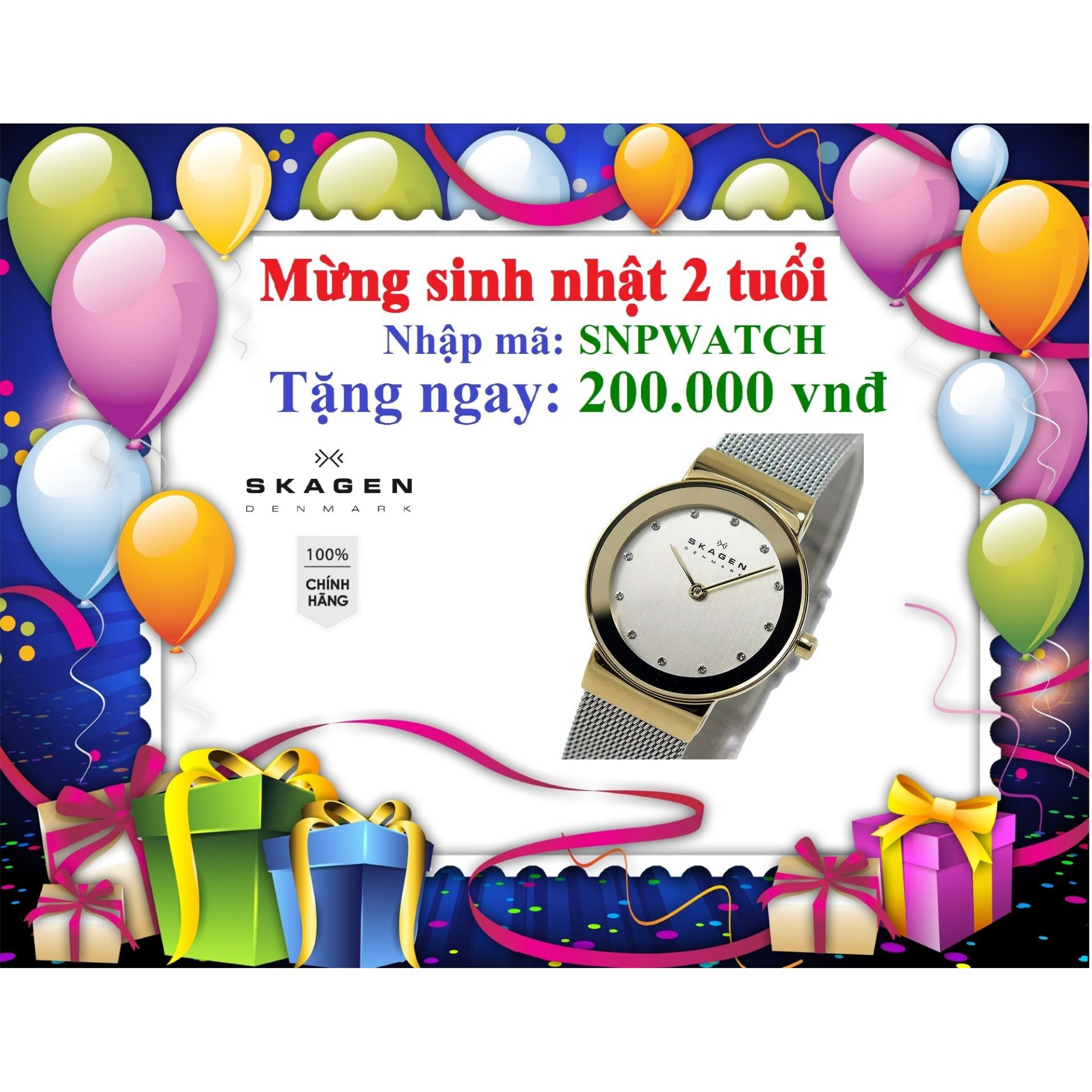 Đồng hồ nữ skagen 358sgscd - dây mắt lưới