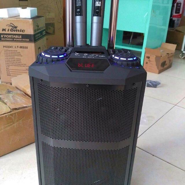 Loa kẹo kéo dj k5 tặng kèm 2 mic không dây cực hay
