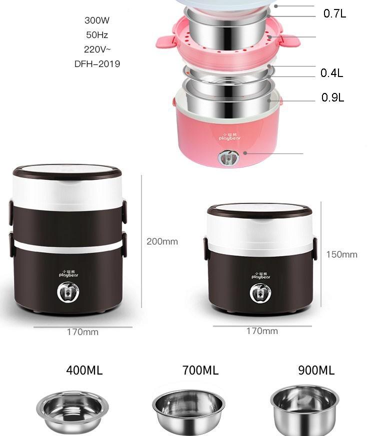 nồi cơm điện mini 3 tầng cao cấp 4