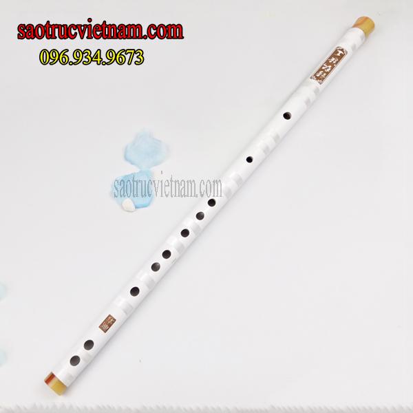 Sáo Trúc Dizi Trắng LAD81 - Sáo Trúc HaKi - Tặng Túi Nhung, Màng Rung, Dây Treo