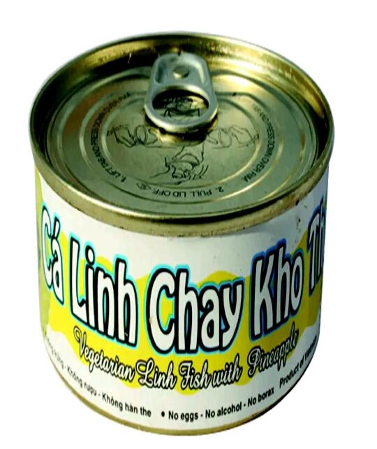 Cá linh kho thơm chay âu lạc lon 150 g
