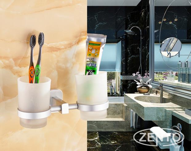 Kệ đỡ kèm 2 cốc thủy tinh zento olo-018