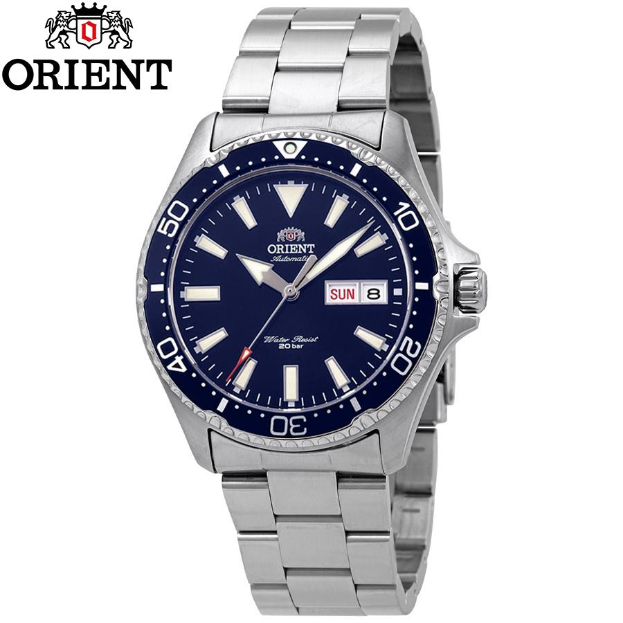 Đồng hồ cơ automatic nam dây thép không gỉ orient mako iii ra-aa0002l19b đường kính mặt 42mm, độ chịu nước 20atm, phong cách thể thao