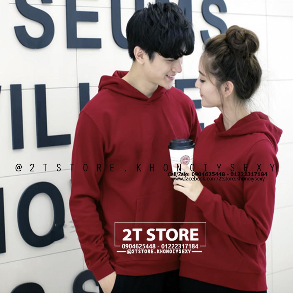 2T STORE ÁO KHOÁC HOODIE NỈ CÓ NÓN TRƠN MÀU ĐỎ 2TAKN08001-15.jpg