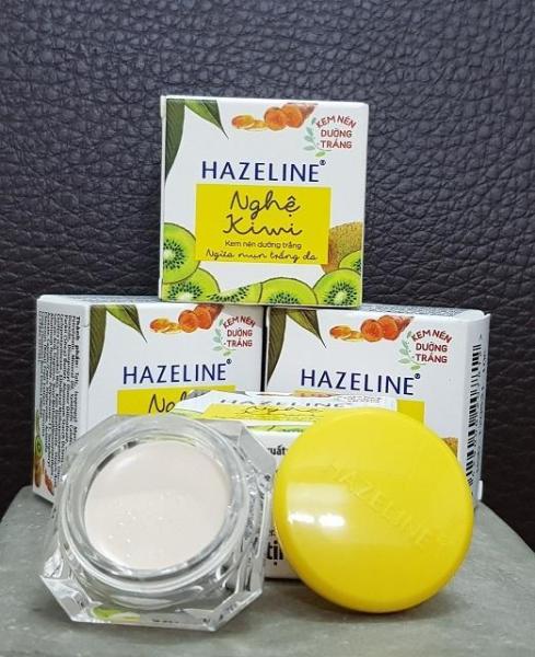 combo 10 Kem nén dưỡng trắng ngừa mụn Hazeline Nghệ Kiwi 3g + tặng 1 túi đựng mỹ phẩm nhập khẩu