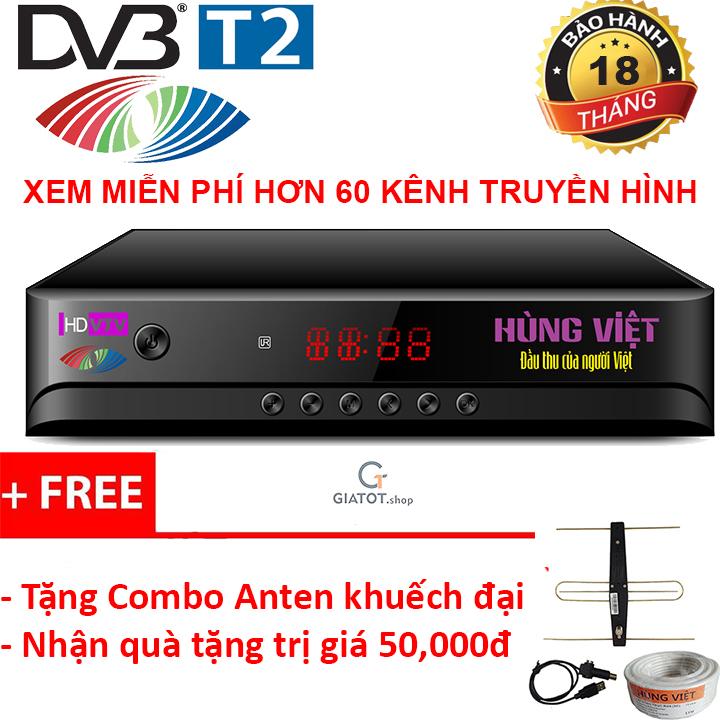 Đầu thu kỹ thuật số DVB-T2 HÙNG VIỆT HD-789s tặng combo anten khuếch đại