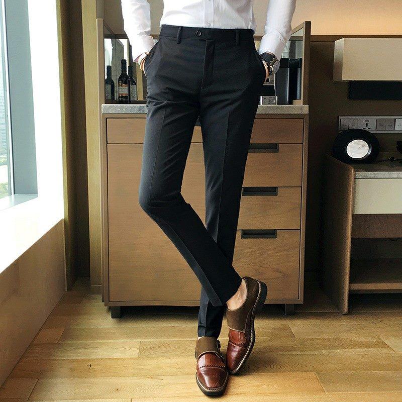 Quần Tây Nam Dáng Côn Chất Vải Mềm Mịn (Màu Ghi Sáng)