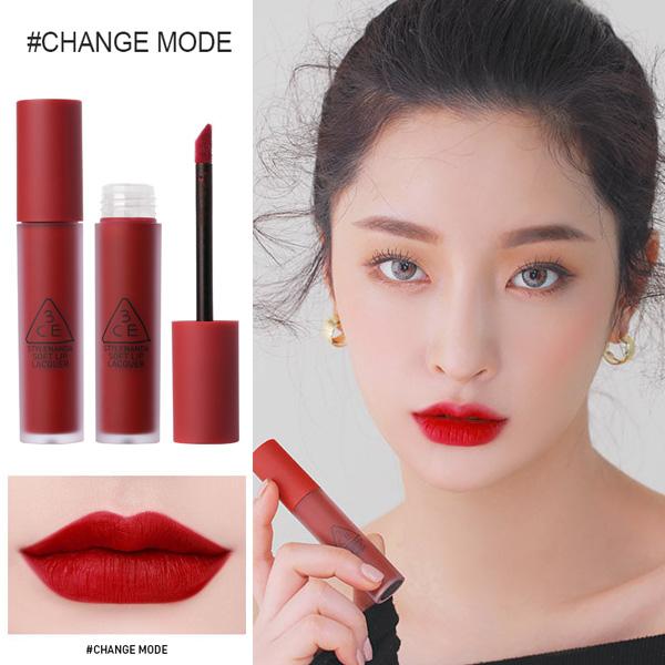 Son kem lì 3ce soft lip lacquer #change mode - tone đỏ lạnh