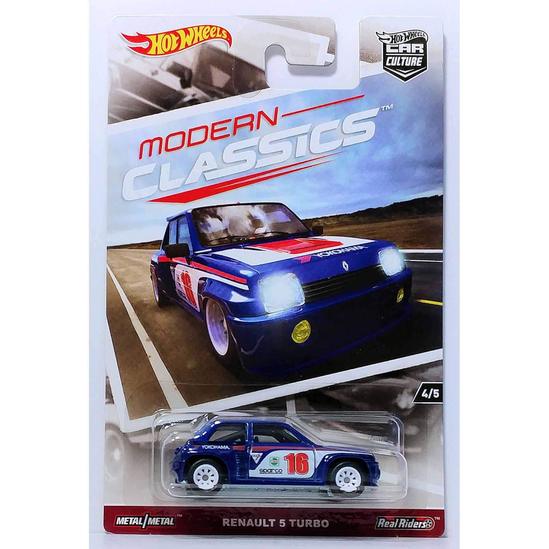 Ô tô mô hình tỉ lệ 1:64 Hot Wheels bánh cao su Modern Classics Renault 5 Turbo ( Màu Xanh )