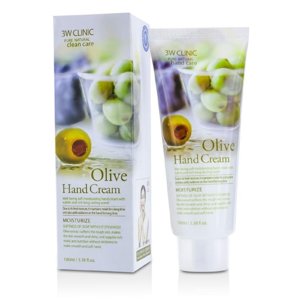 Kem Dưỡng Da Tay Chiết Xuất Ô-Liu 3w Clinic Olive Hand Cream 100ml