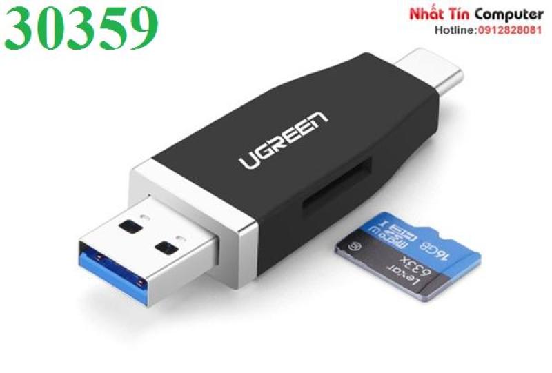 Đầu đọc thẻ 2 trong 1 USB Type-C & USB 3.0 Ugreen 30359