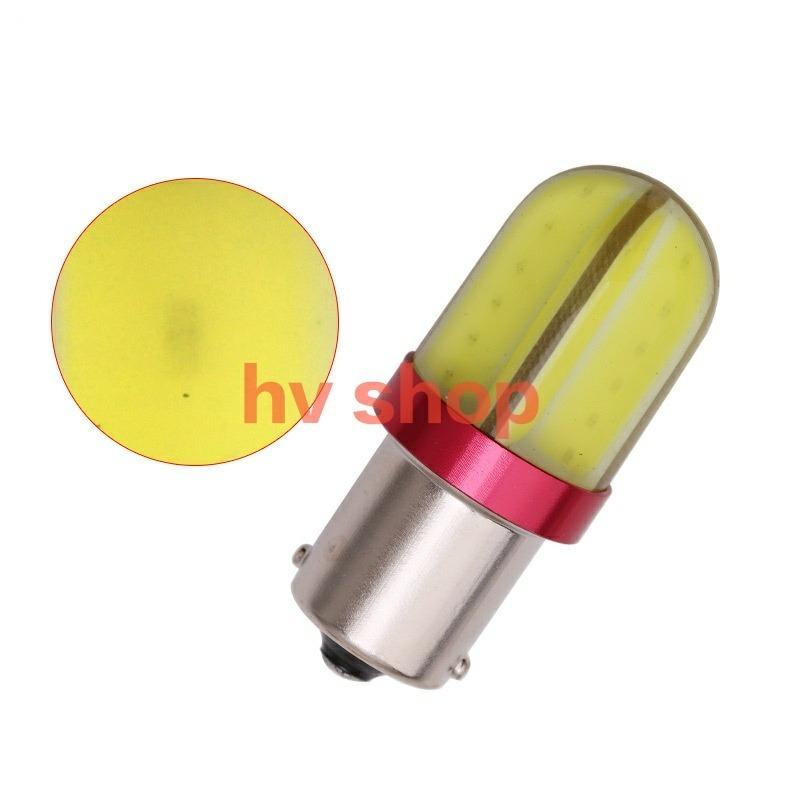 led xe may đèn led xi nhan xe máy 8 COB siêu sáng xinhan SH và ôtô 12V 1 chân 1156 hv shop (sáng vàng )