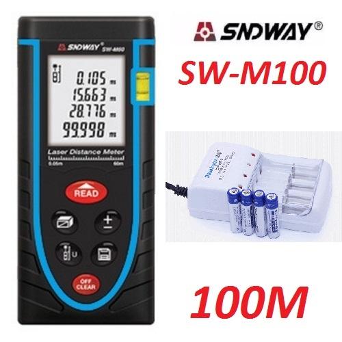 Thước đo khoảng cách bằng tia laser SNDWAY SW-M100 cự ly 100m GX-986C - Bảo hành 18 tháng