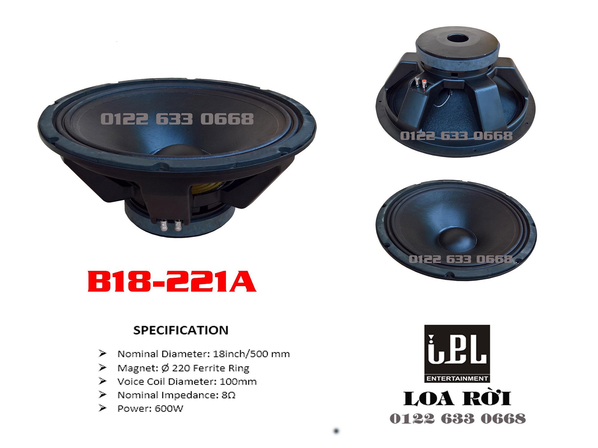 Loa rời bass 50 phi 220 c100 xn b18-221a