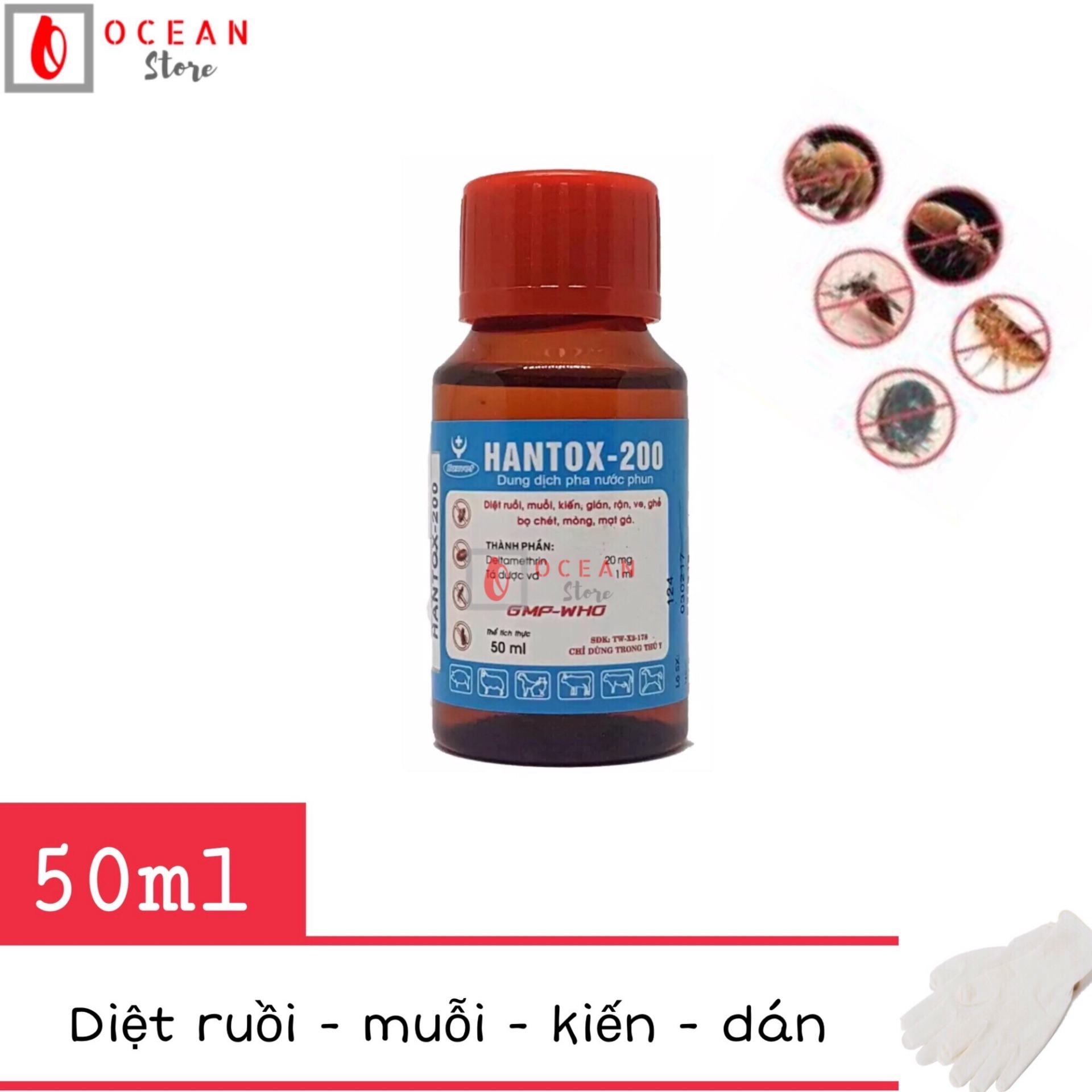 Thuốc diệt kiến, dán, ruồi, muỗi, ve ghẻ - Hantox 50ml dạng pha nước phun