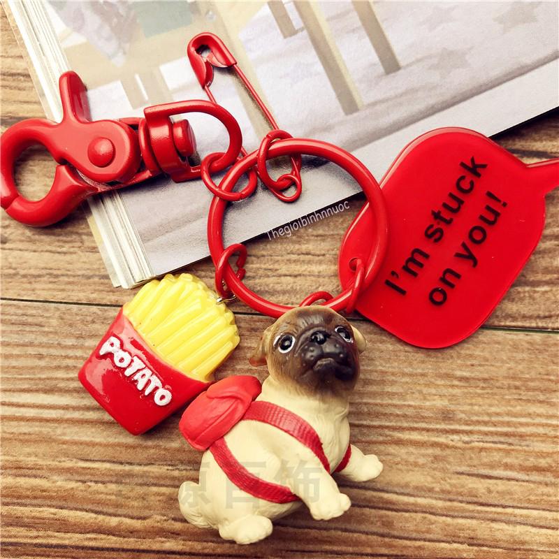 Móc khóa heo chó pug dễ thương k145