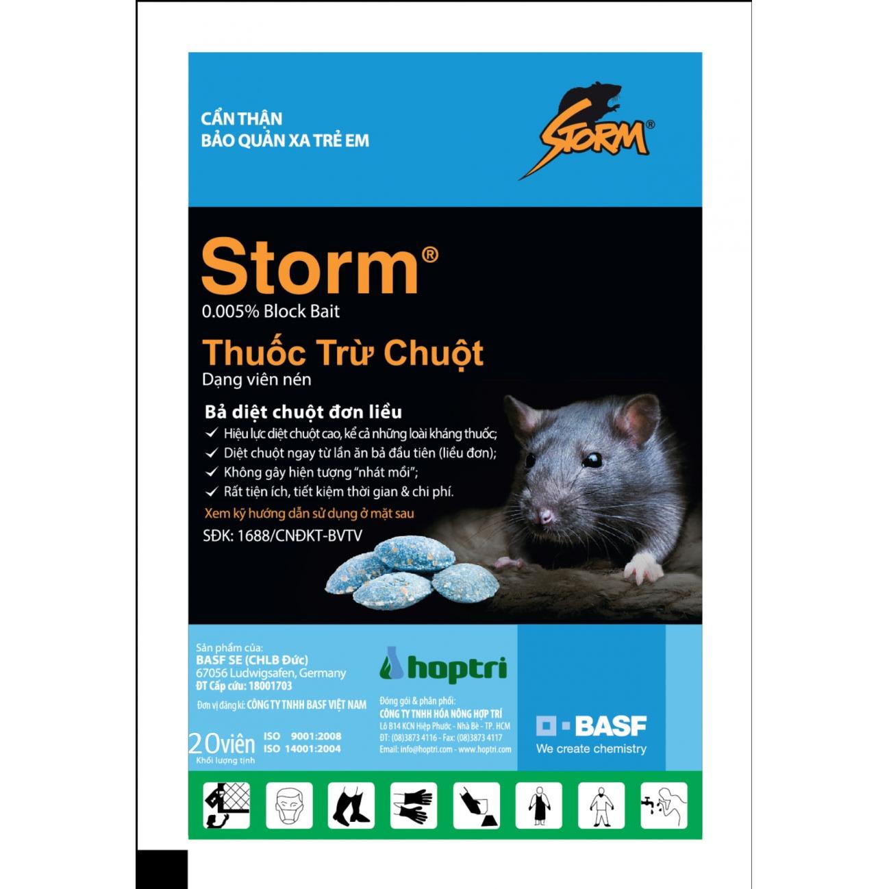 THUỐC DIỆT CHUỘT STORM 0.005% (1 gói x 20 viên)