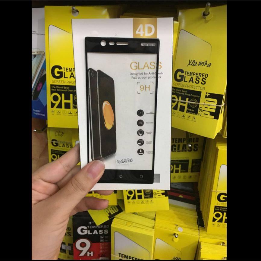 Kính cường lực Full màn 4D cho Nokia 3 Tặng ốp dẻo silicoin cao cấp