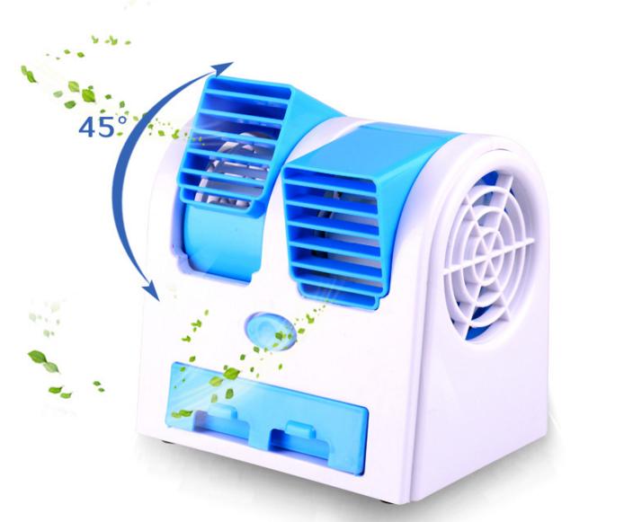 Quạt đá điều hòa mini 2 cửa gió chạy điện 5v hoặc 3 pin aa - ms.sp000724-004