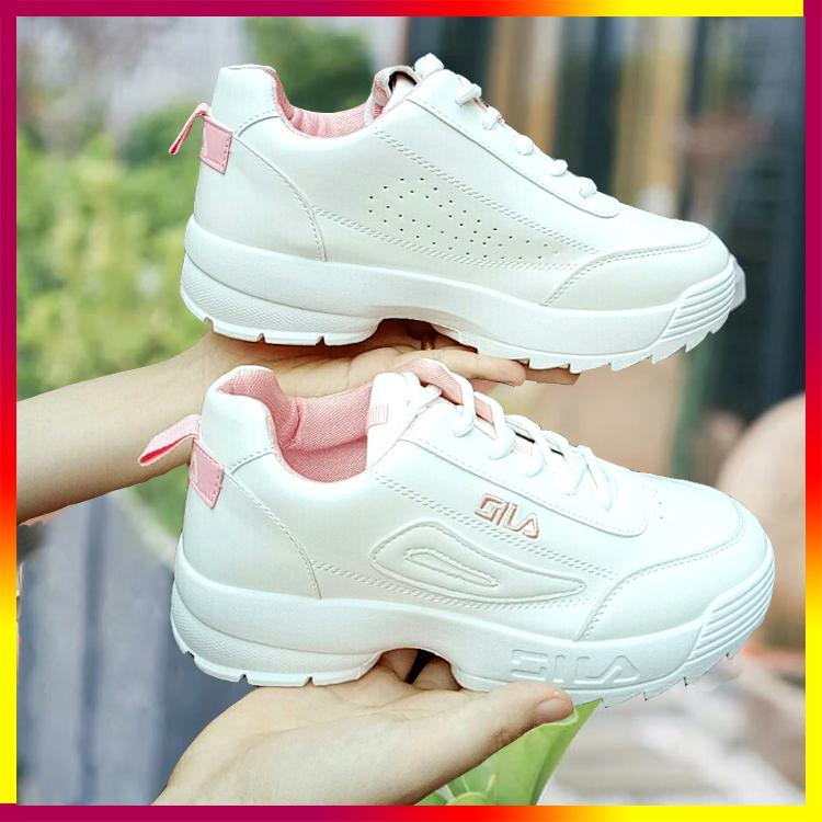 GIÀY NỮ GILA - FULL BOX- HK01, GIÀY SNEAKER HÀN QUỐC-GIÀY THỂ THAO NỮ GIÁ RẺ, GIÀY THỜI TRANG, GIÀY HỌC SINH SINH VIÊN, GIÀY TẬP GYM, GIÀY ĐI BỘ, GIÀY TẬP THỂ DỤC, GIẦY NỮ CAO CẤP [HỒNG, ĐEN]