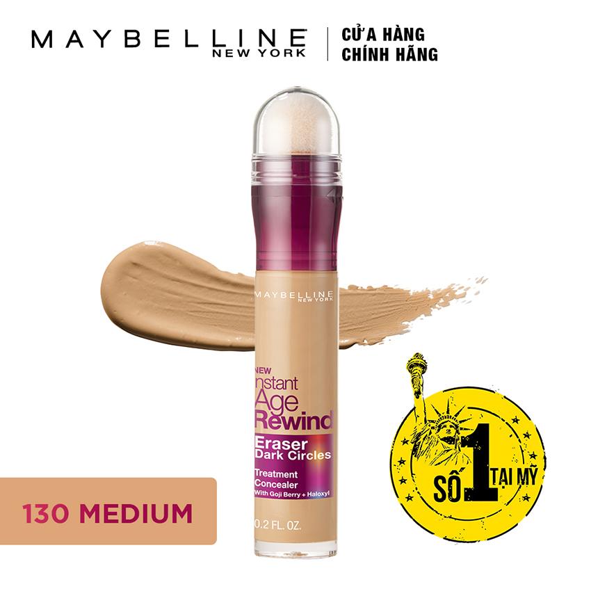 Bút cushion che khuyết điểm, giảm quầng thâm Maybelline Instant Age Rewind Concealer 130 Medium