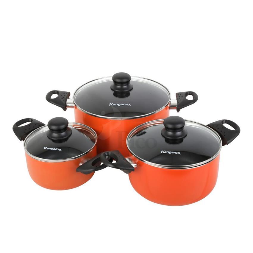 Bộ nồi nhôm Kangaroo KG932 đáy từ