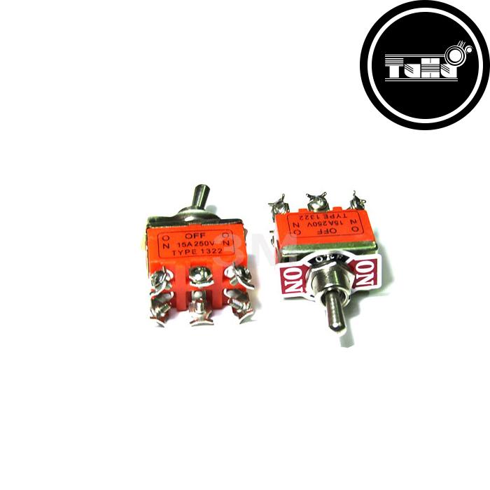 Combo 2 chiếc công tắc gạt đảo chiều động cơ 1322 6 chân 250vac-15a