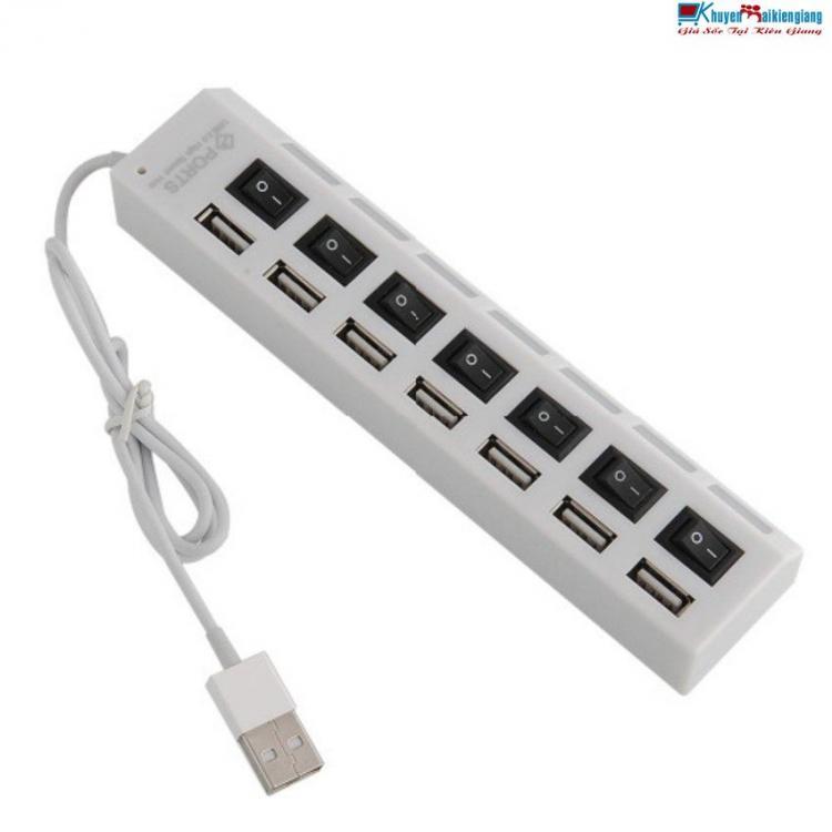 Hub usb 7p hình ổ điện có công tắc