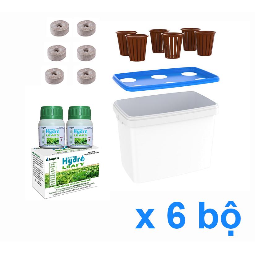 Bộ 06 thùng thủy canh trồng rau ăn lá - growbox leafy