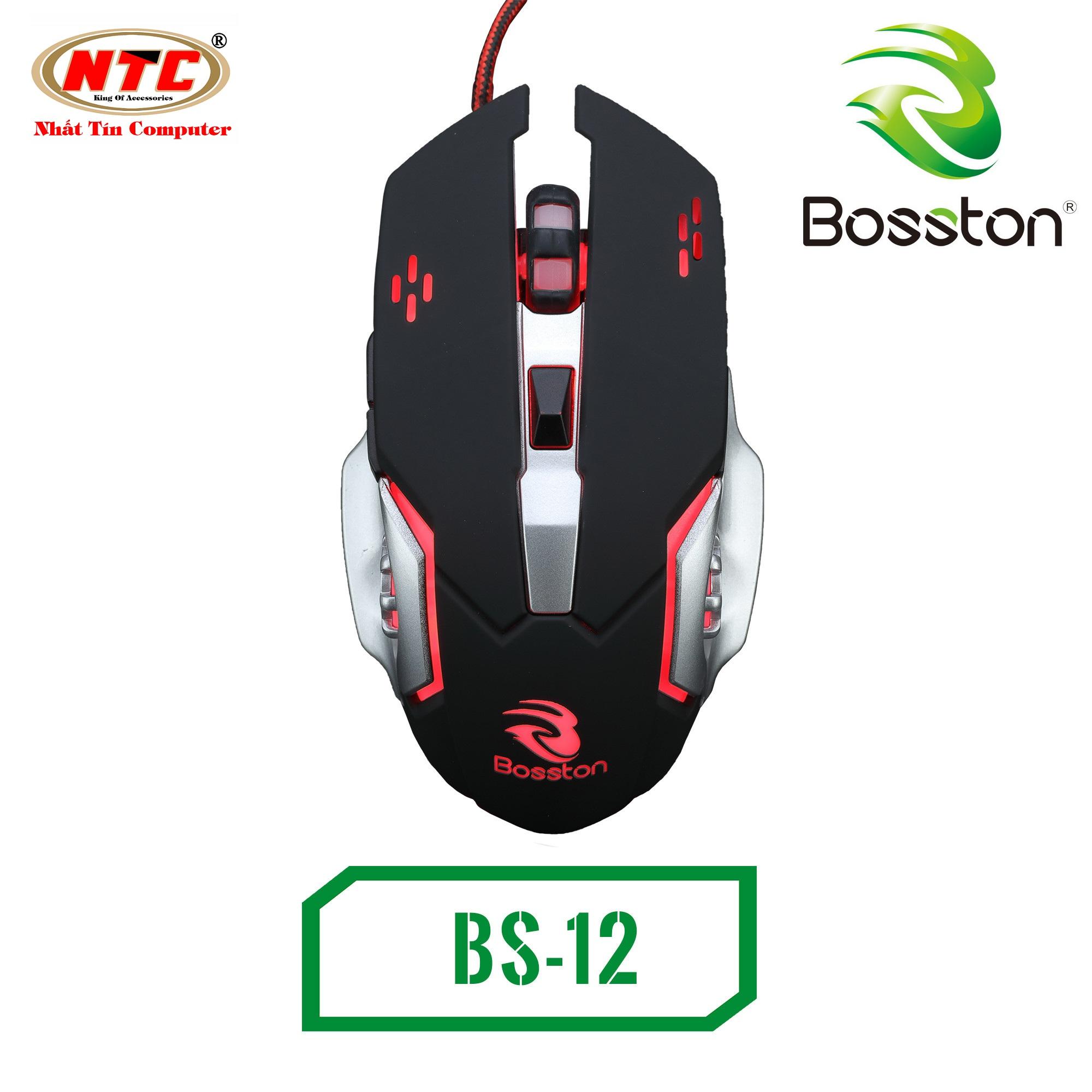 Chuột chơi game siêu khủng Bosston BS-12 led đa màu DPI 3600 New Version - Hãng phân phối chính thức - Nhất Tín Computer