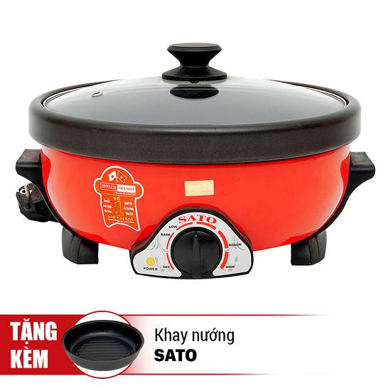 Nồi lẩu - nướng đa năng sato st 500hp