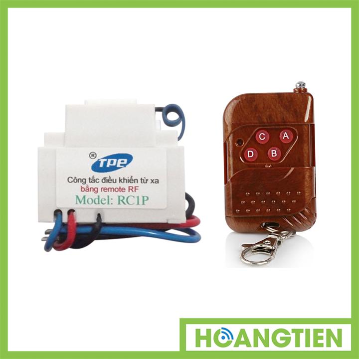 Bộ công tắc điều khiển từ xa sóng rf lắp mặt panasonic tpe rc1p + remote rf vỏ vân gỗ r1vg315