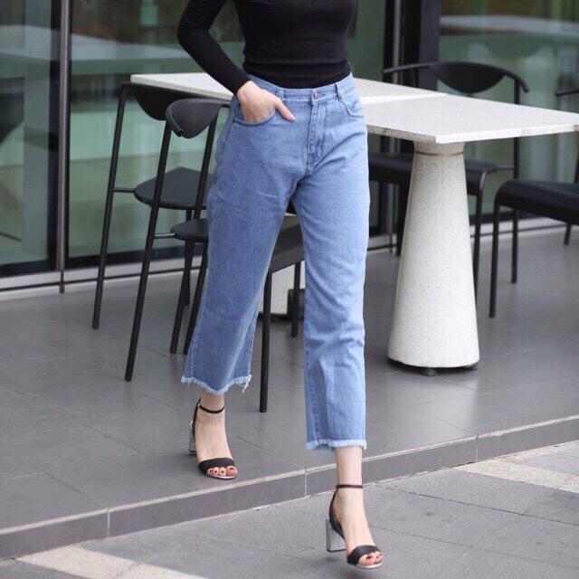 Quần Jeans Nữ Ống Rộng Cao Cấp N3041