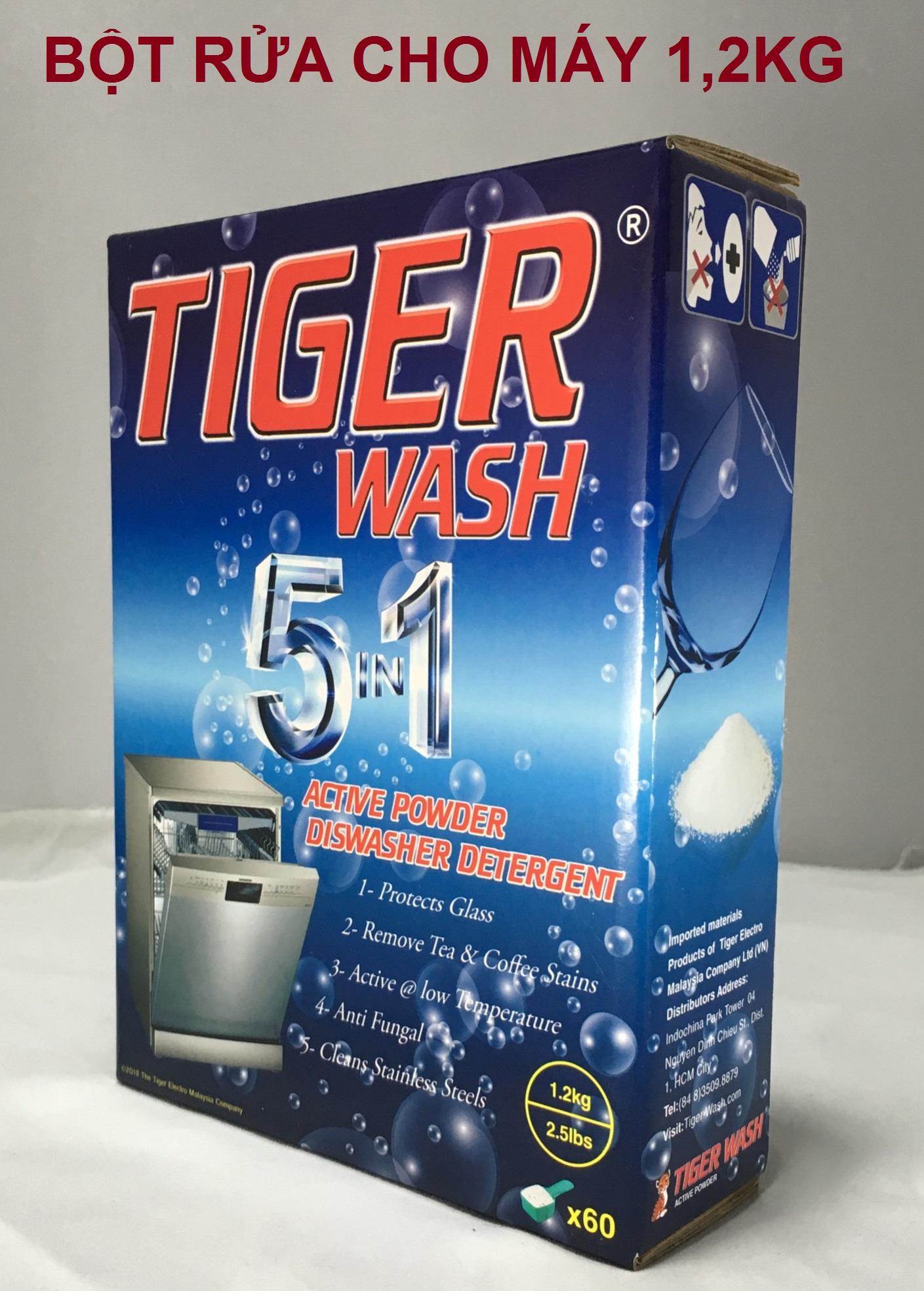 Bột rửa Tiger 1,2kg (2018) cho máy rửa chén bát, rửa sạch tương đương Somat, Finish, Alio