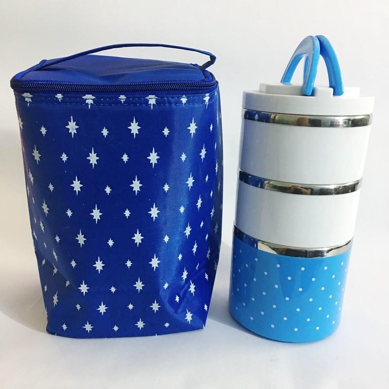 Combo Hộp cơm 3 tầng và túi giữ nhiệt 3