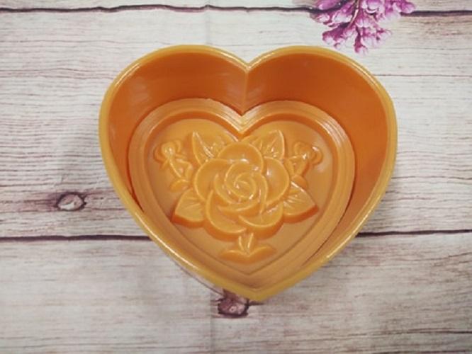 KHUÔN XÔI TRÁI TIM HÌNH HOA HỒNG 15 CM